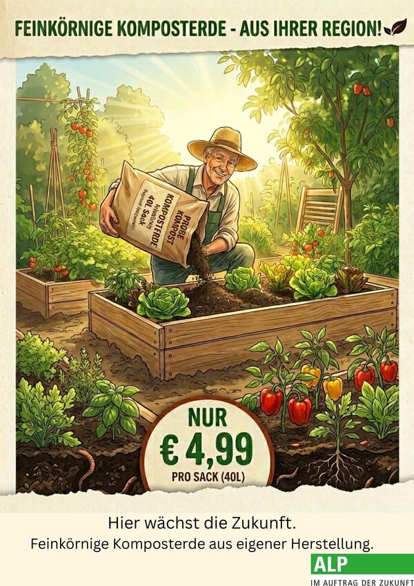 Bild vergr&ouml;&szlig;ern: Hier w�chst die Zukunft. Feink�rnige Komposterde aus eigener Herstellung_